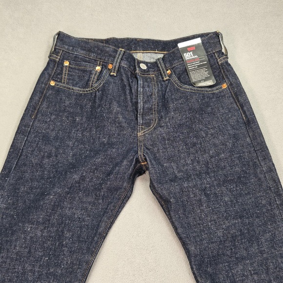 NWT Levis 501 Jeans Mens 28x30 Indigo Blue Slubby Raw Selvedge Fits 26x28 - Picture 10 of 16